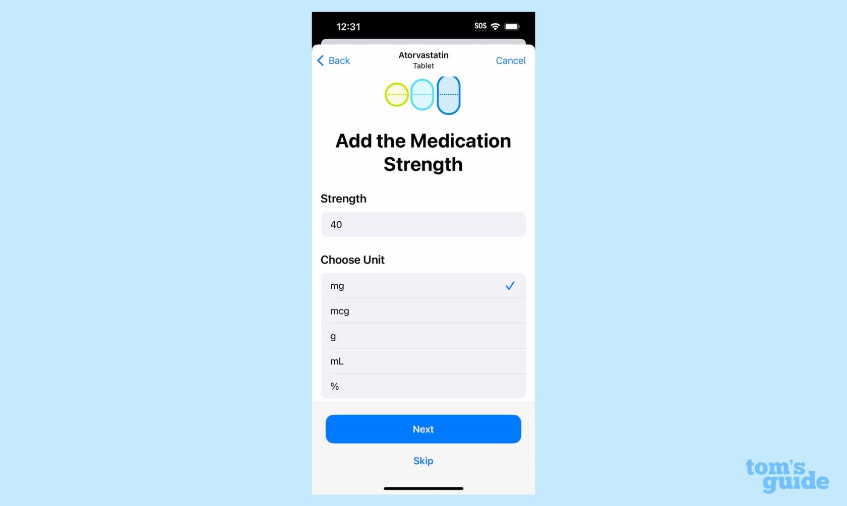 iOS 16 で iPhone に薬を設定する方法