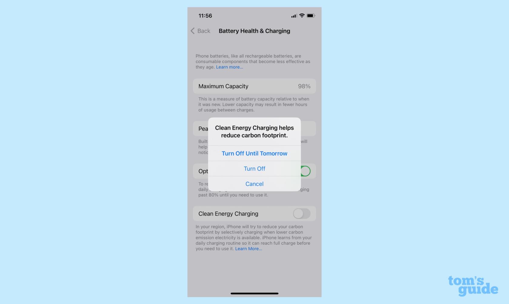 iPhone で iOS 16s クリーンエネルギー充電をオンにする方法