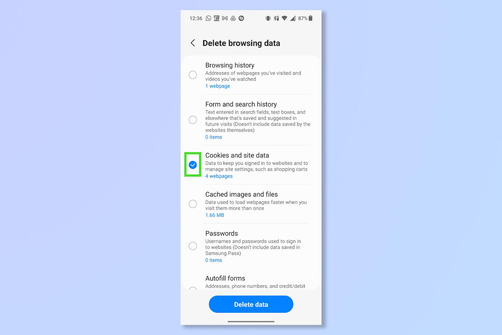 Android で Cookie を削除する方法