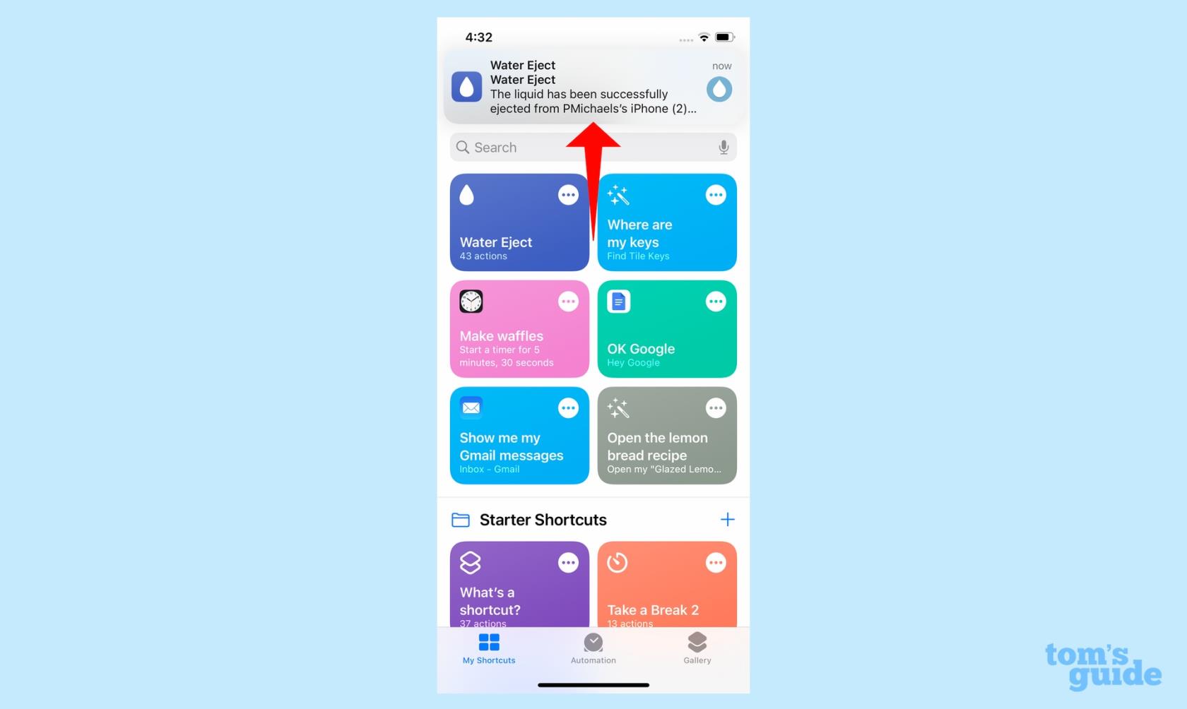 この便利なショートカットを使用して、Siri に iPhone から水を排出するように命令できます