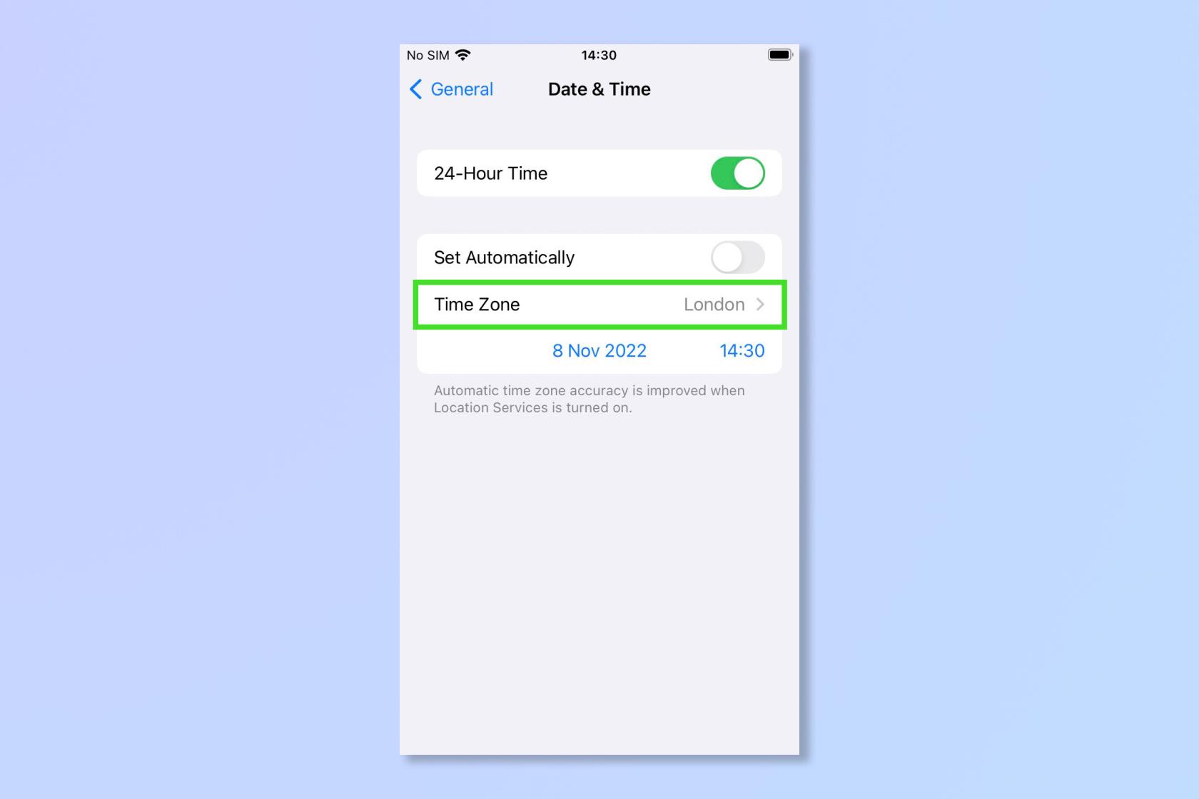 iPhoneの時刻を変更する方法