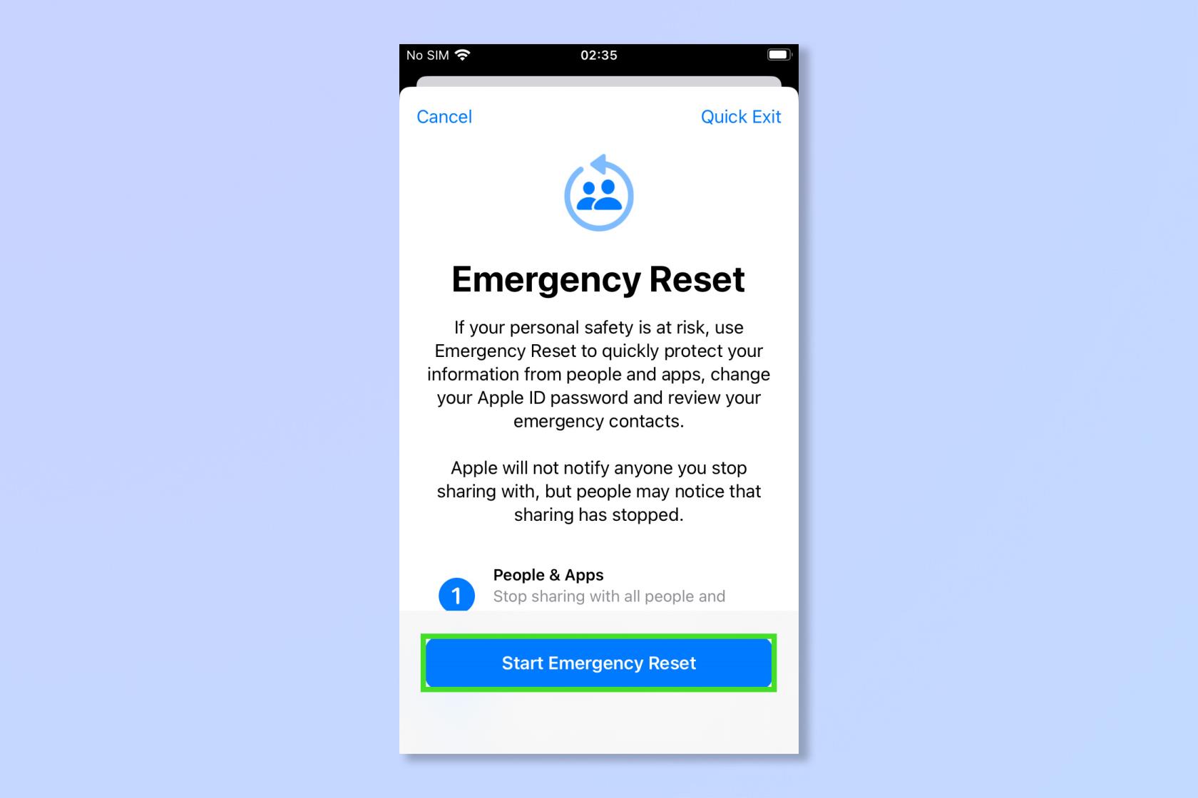 安全性チェックを使用して、有害なアプリ (および人々) を iPhone から即座に消去します
