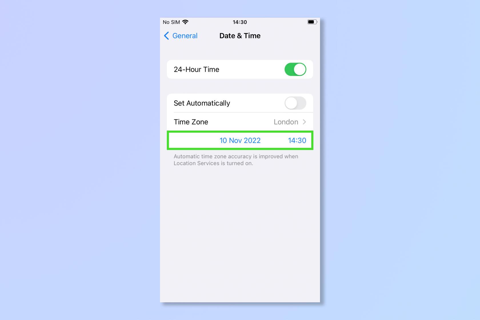iPhoneの時刻を変更する方法