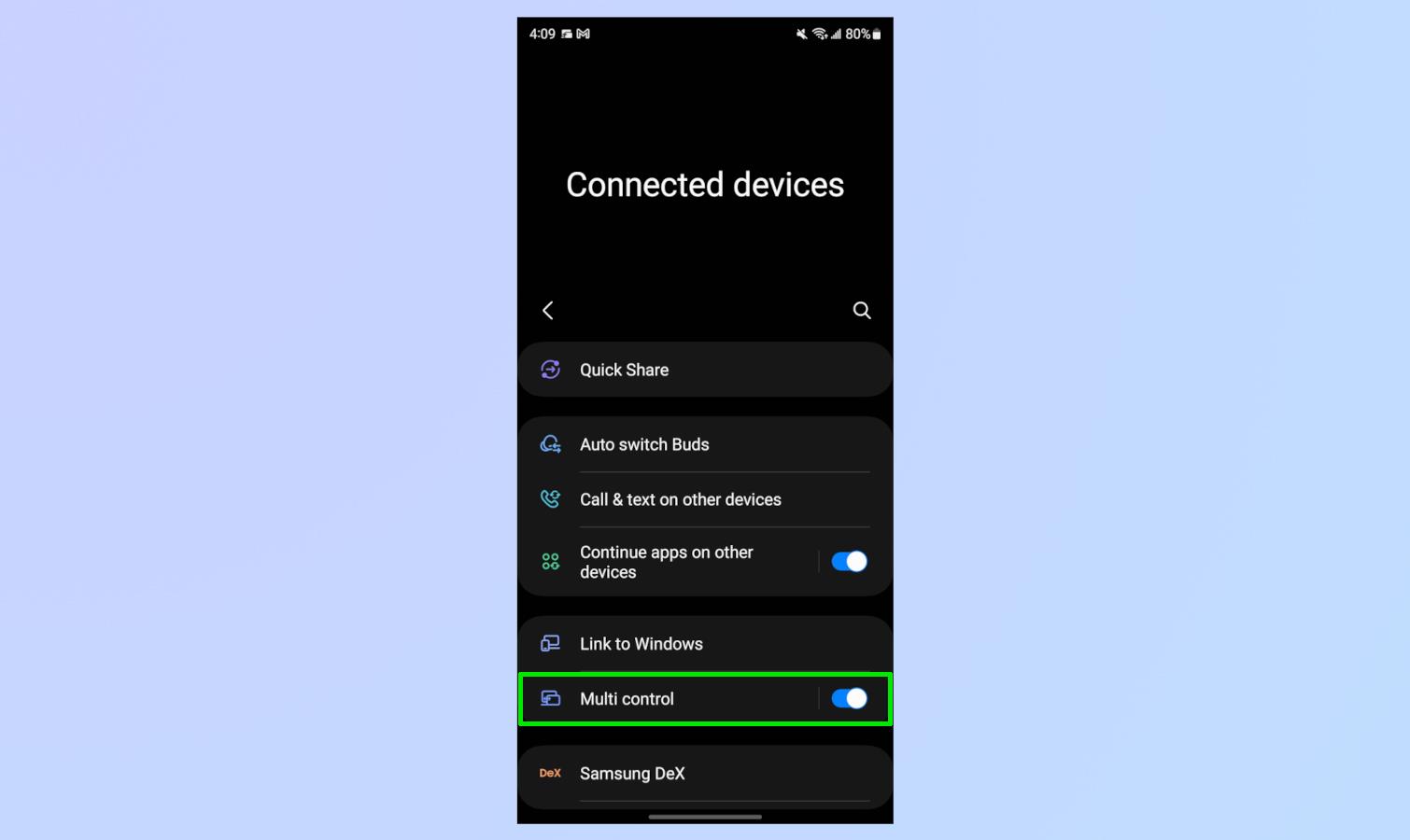 Samsung マルチコントロールの使用方法