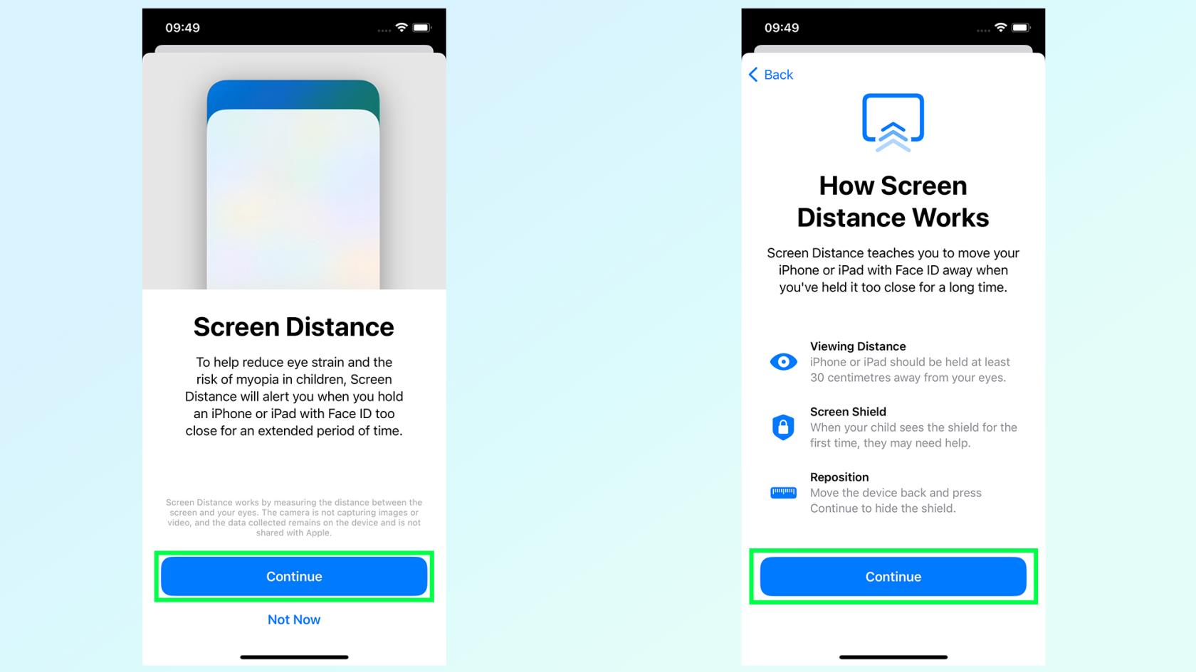 iOS 17で画面距離を設定する方法