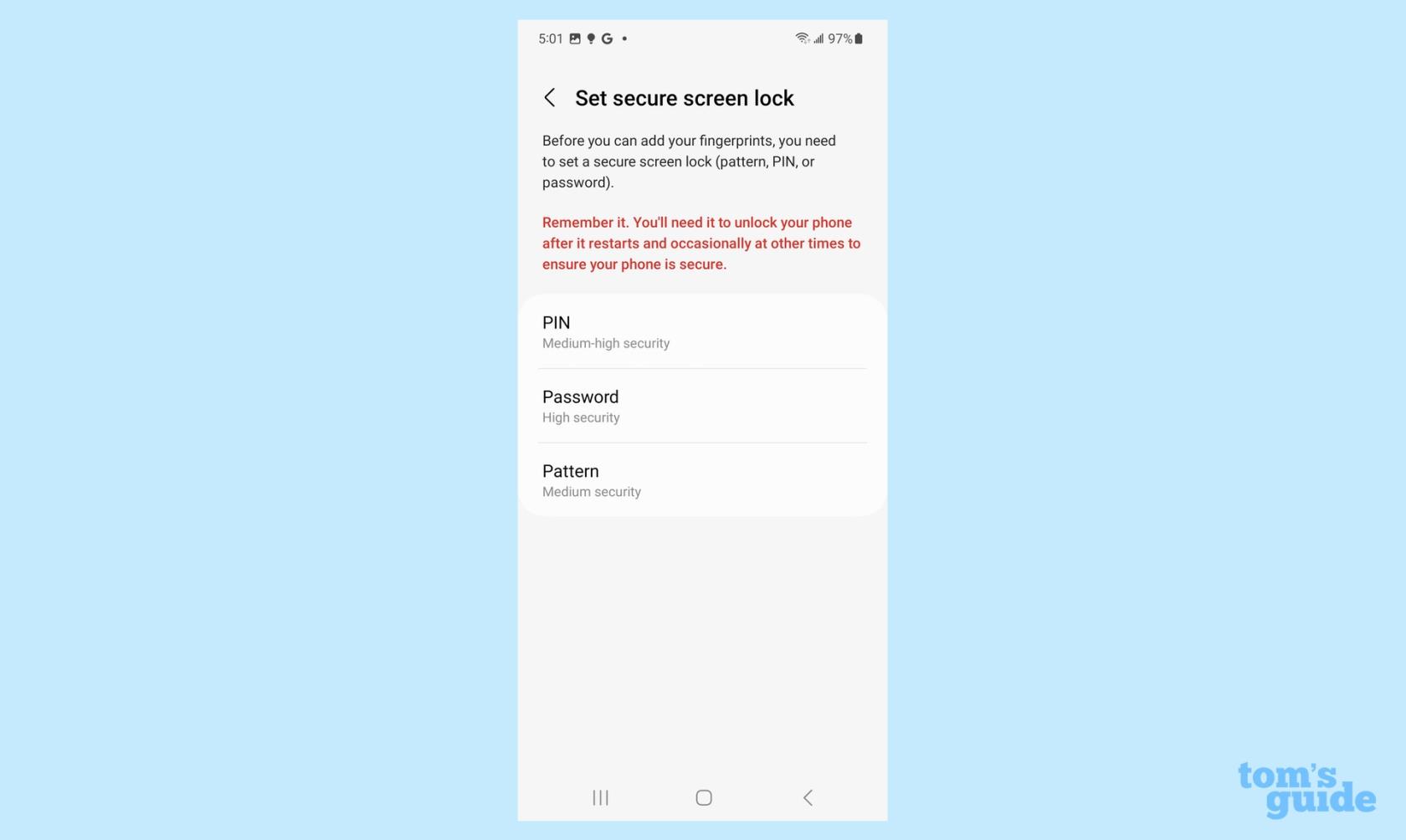 Galaxy S23に指紋センサーを設定する方法