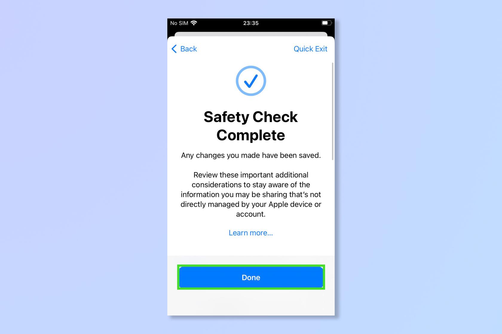 安全性チェックを使用して、有害なアプリ (および人々) を iPhone から即座に消去します