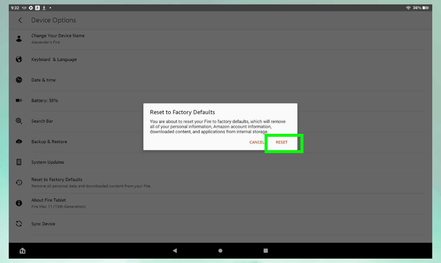Amazon Fireタブレットをリセットする方法