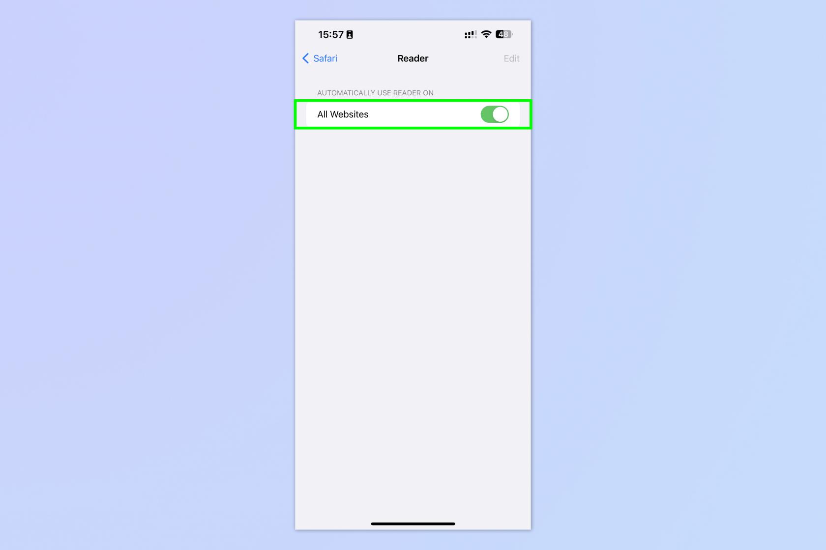 iOS Safari リーダー モードの使用方法
