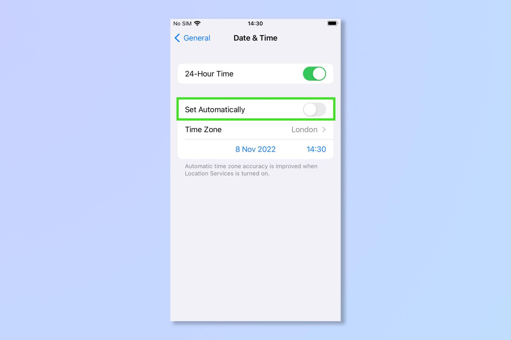 iPhoneの時刻を変更する方法
