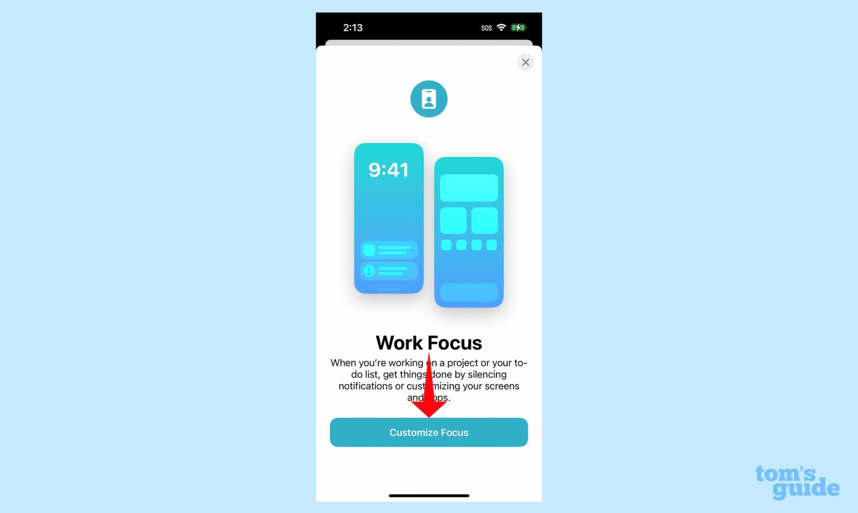 iOS 16 で iPhone にフォーカス モードを設定する方法