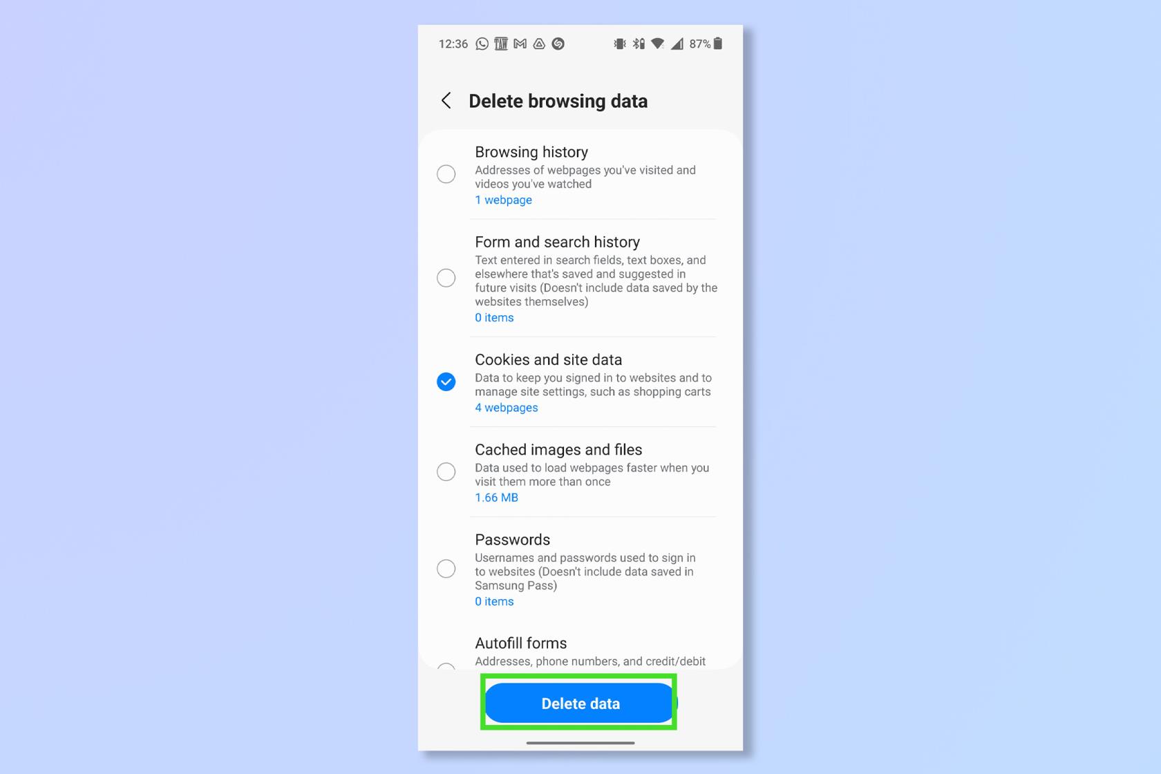 Android で Cookie を削除する方法