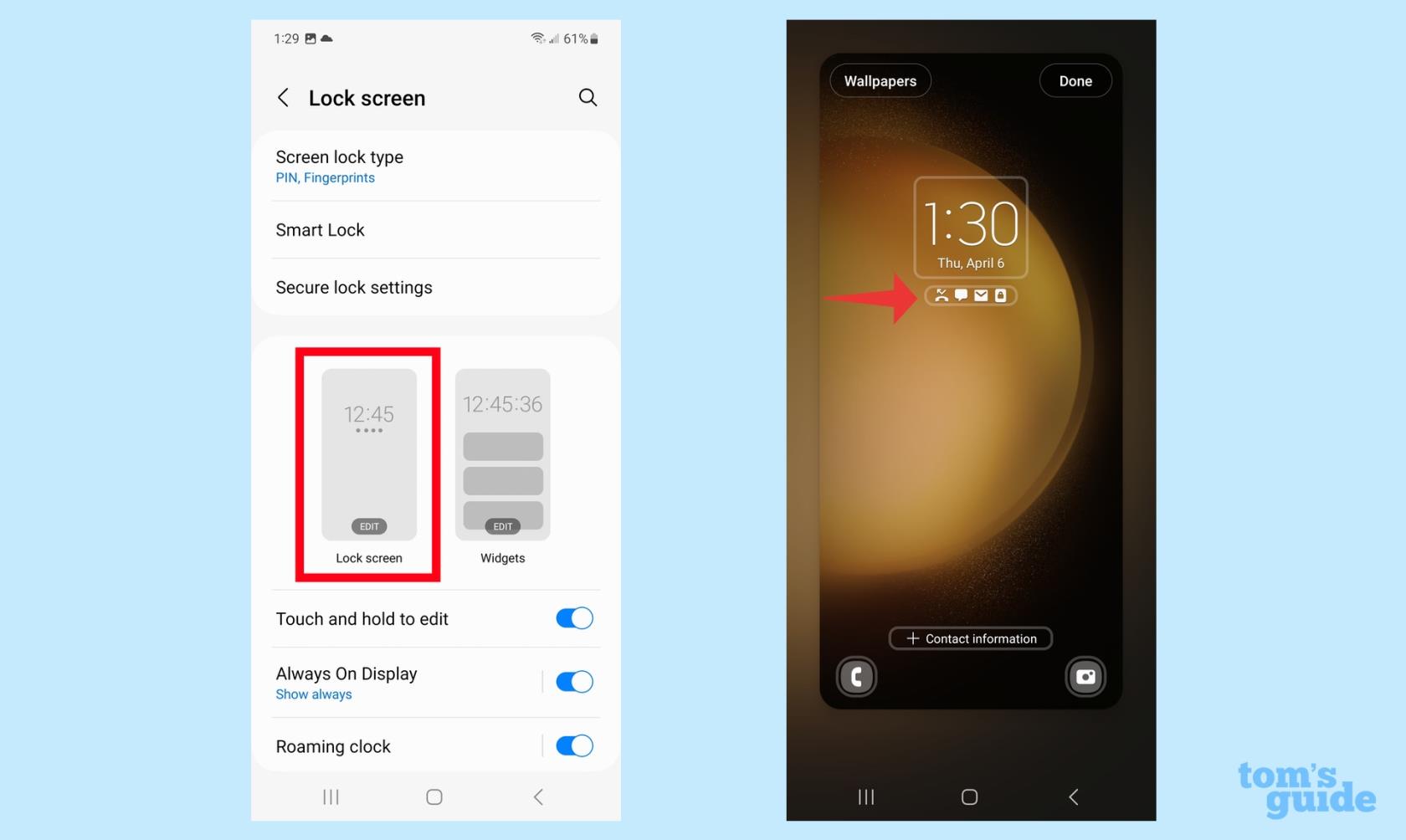 Galaxy S23 でロック画面の通知を管理する方法