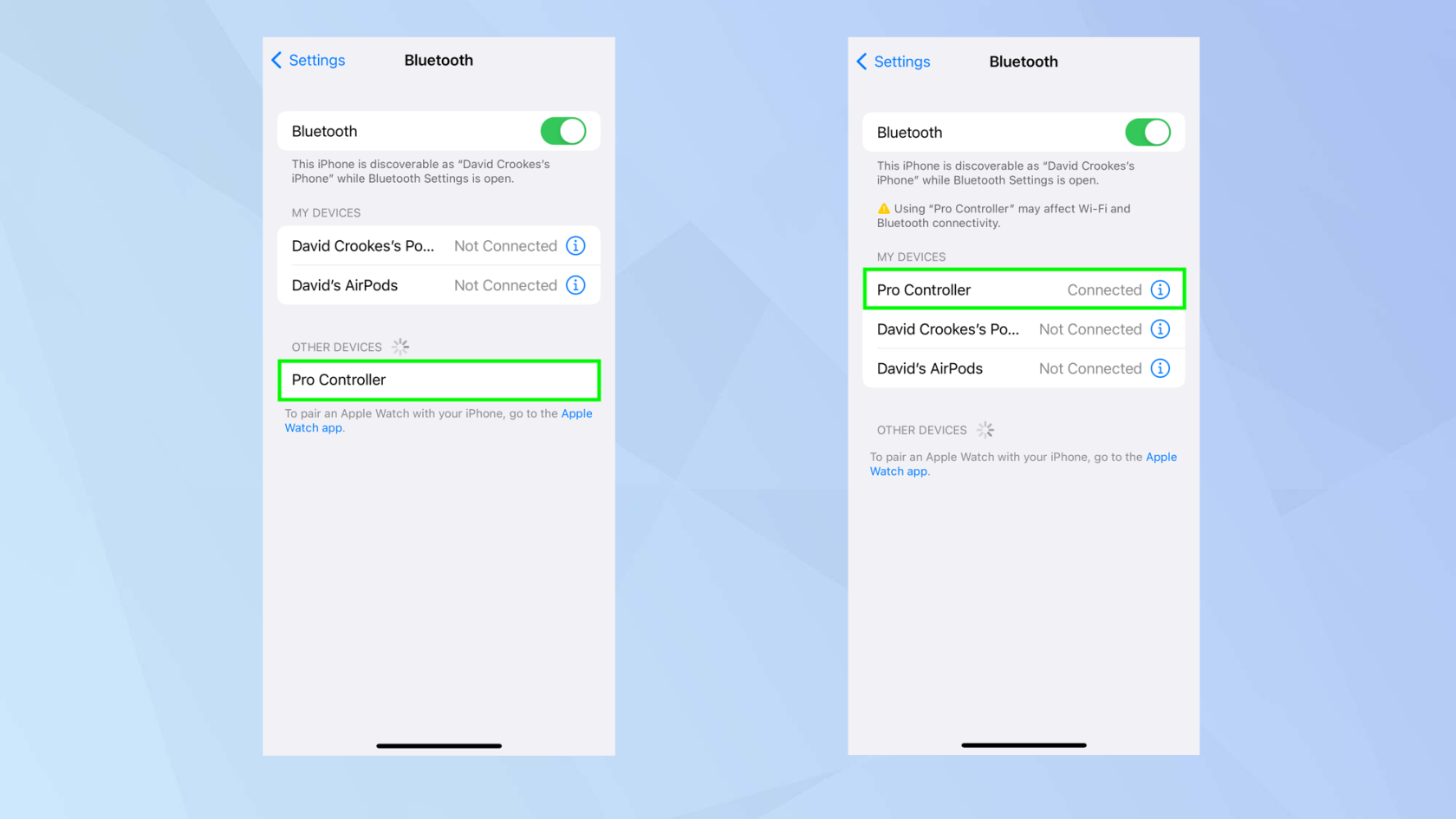 クラシックスタイルのコントローラーをiPhoneに接続する方法