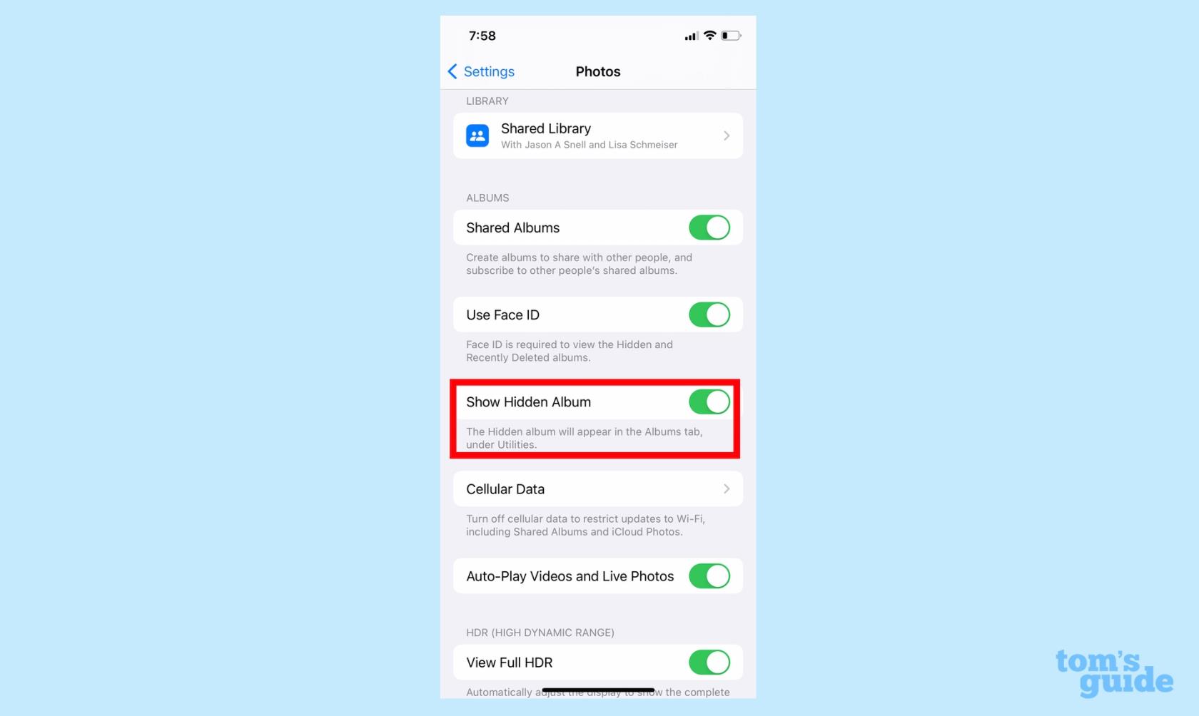 iOS 16でiPhoneの写真を非表示にする方法