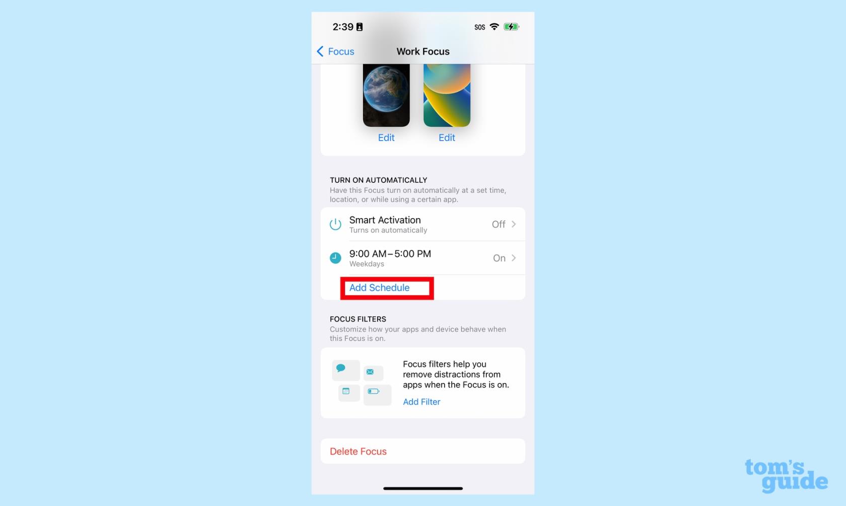iOS 16 で iPhone にフォーカス モードを設定する方法
