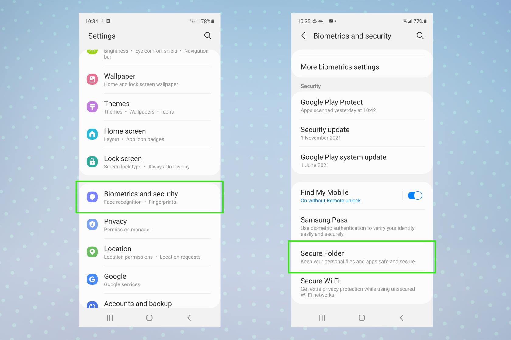 Android でセキュリティで保護されたフォルダーを有効にする方法
