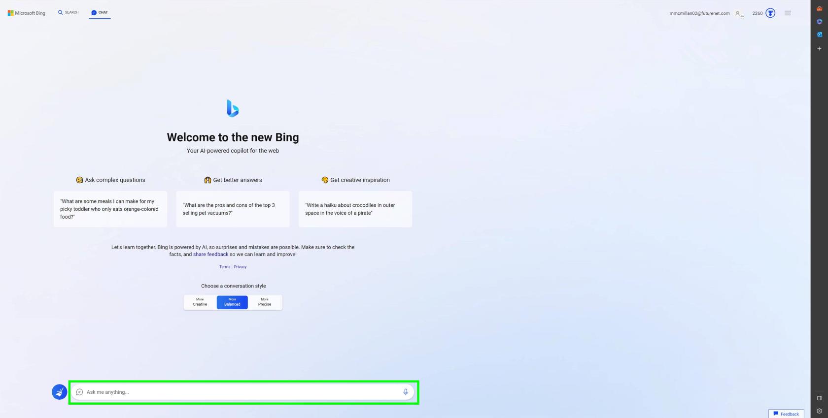 Bing Chat の応答を保存またはエクスポートする方法