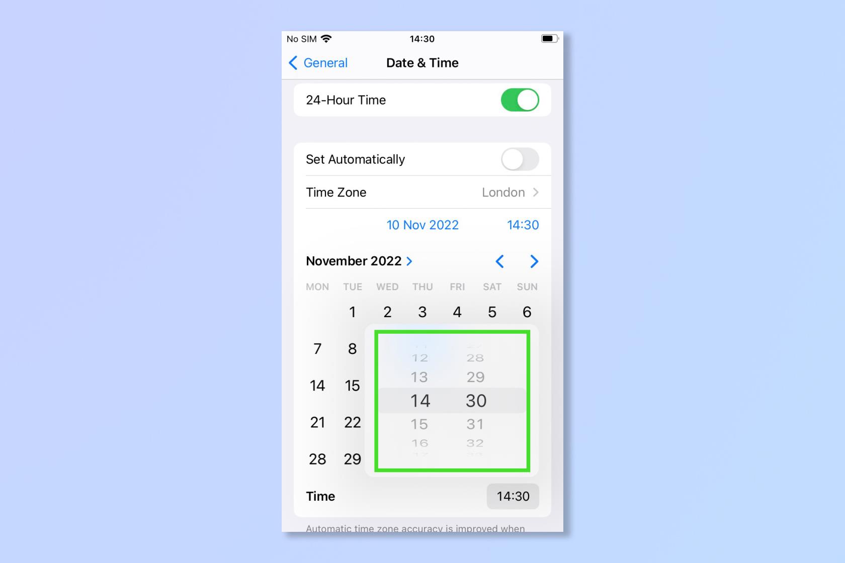 iPhoneの時刻を変更する方法