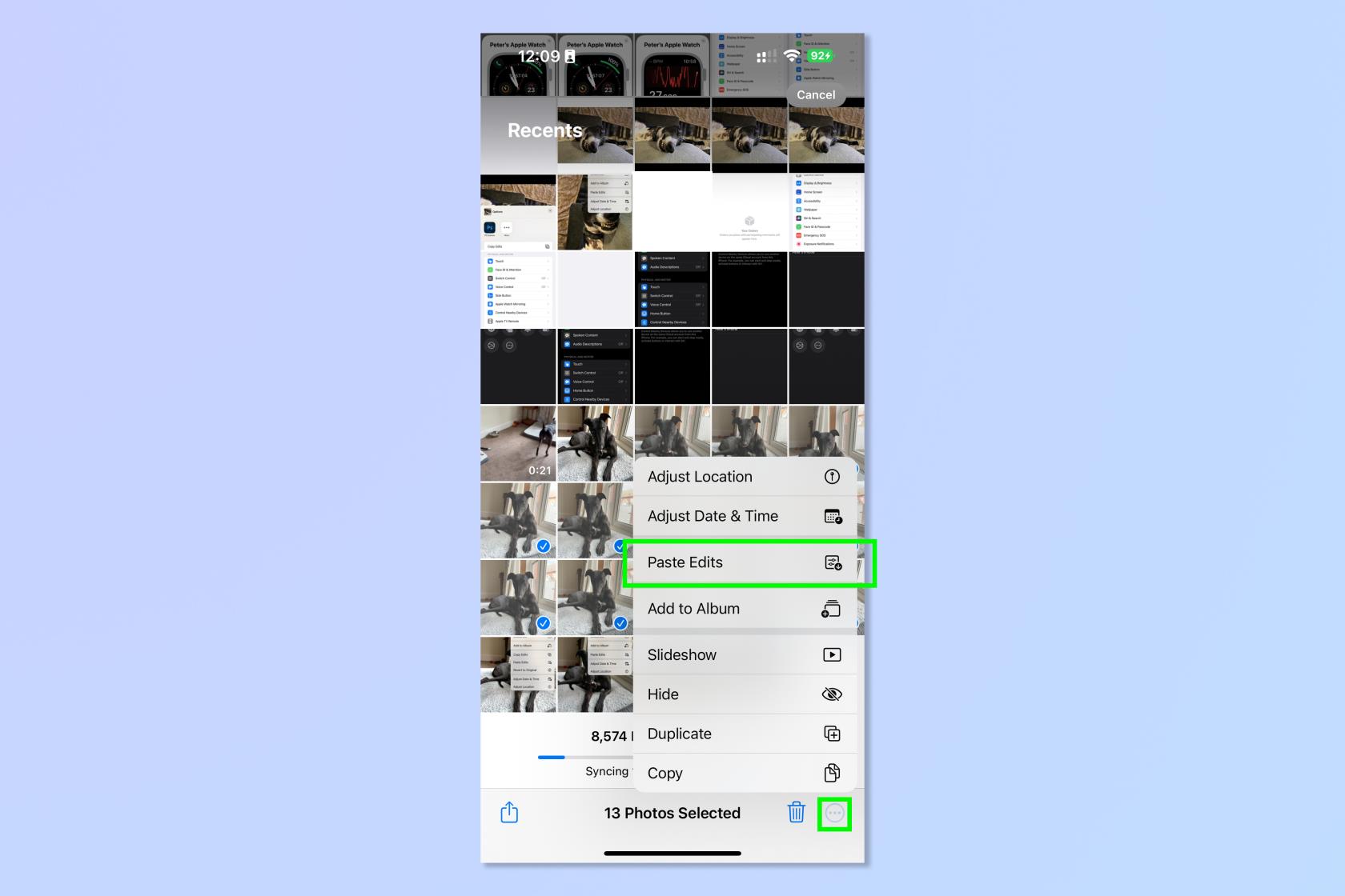 iOS 写真で編集内容をコピーして貼り付ける方法