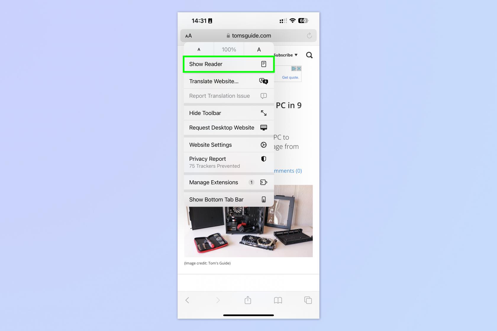 iOS Safari リーダー モードの使用方法