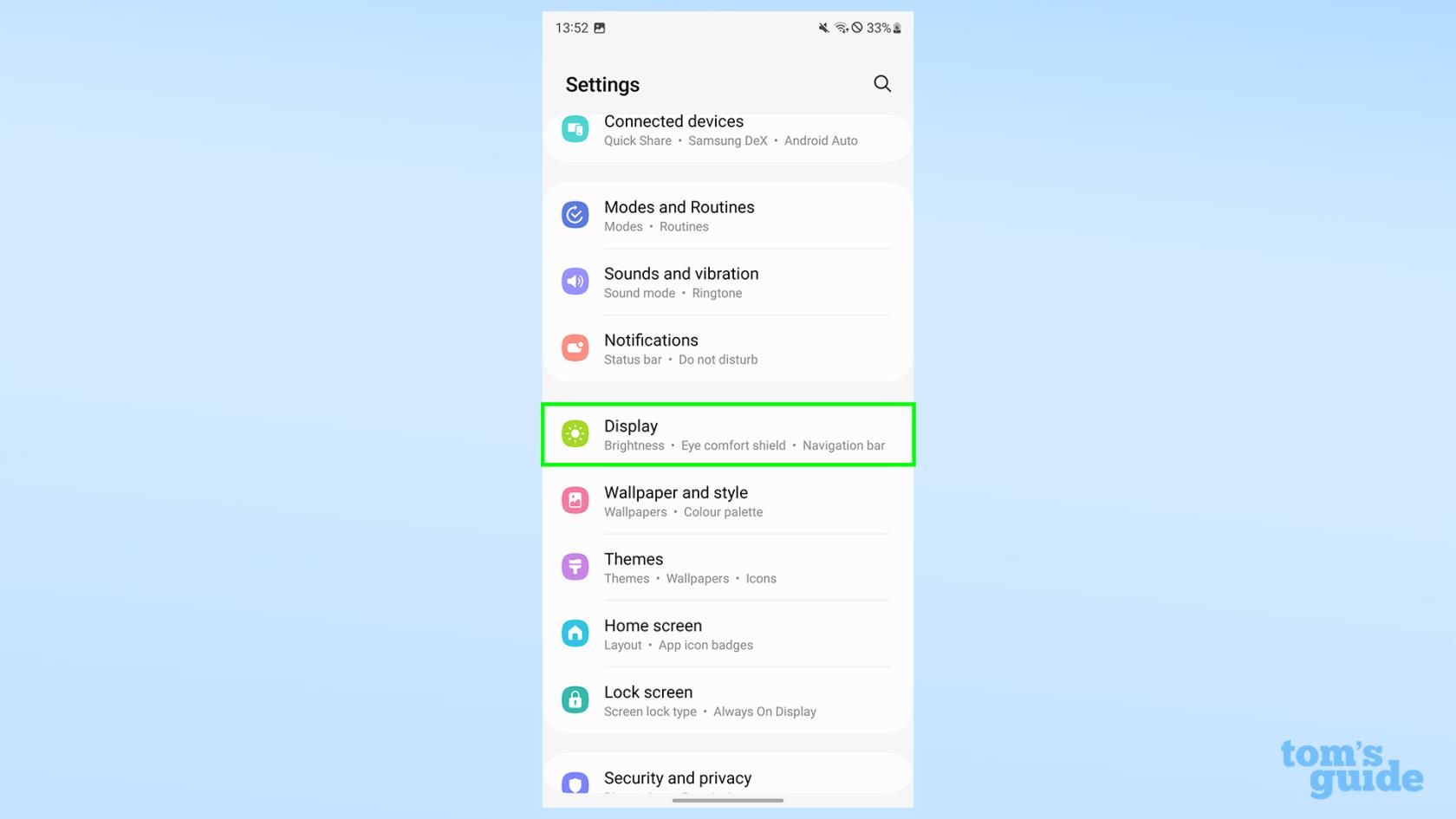 Samsung Galaxy S23 のディスプレイ設定を変更する方法