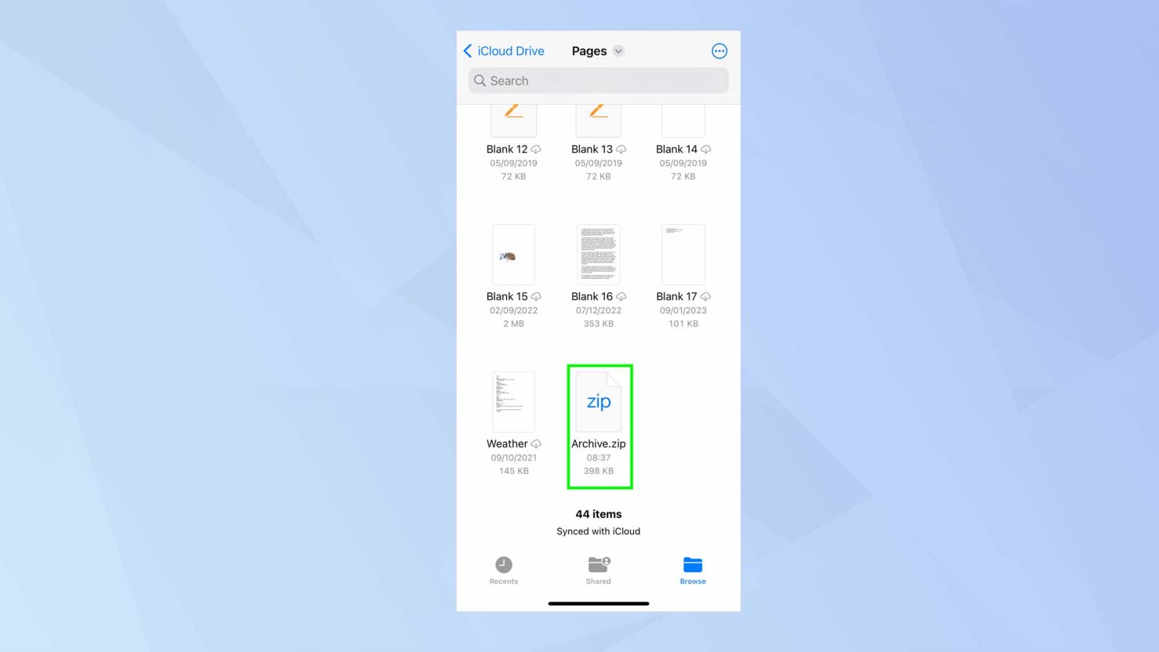 iPhoneでzipファイルを作成して開く方法