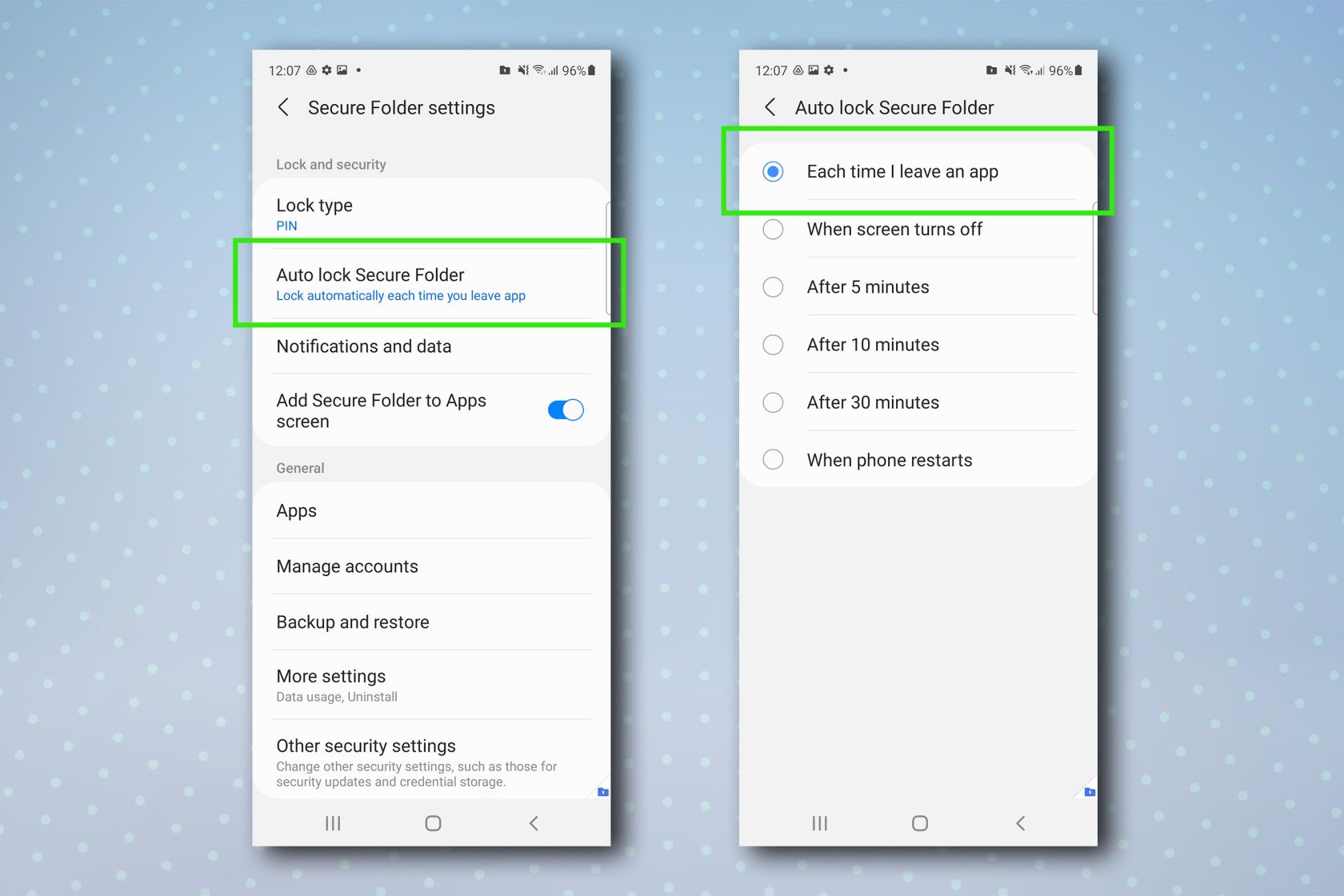 Android でセキュリティで保護されたフォルダーを有効にする方法