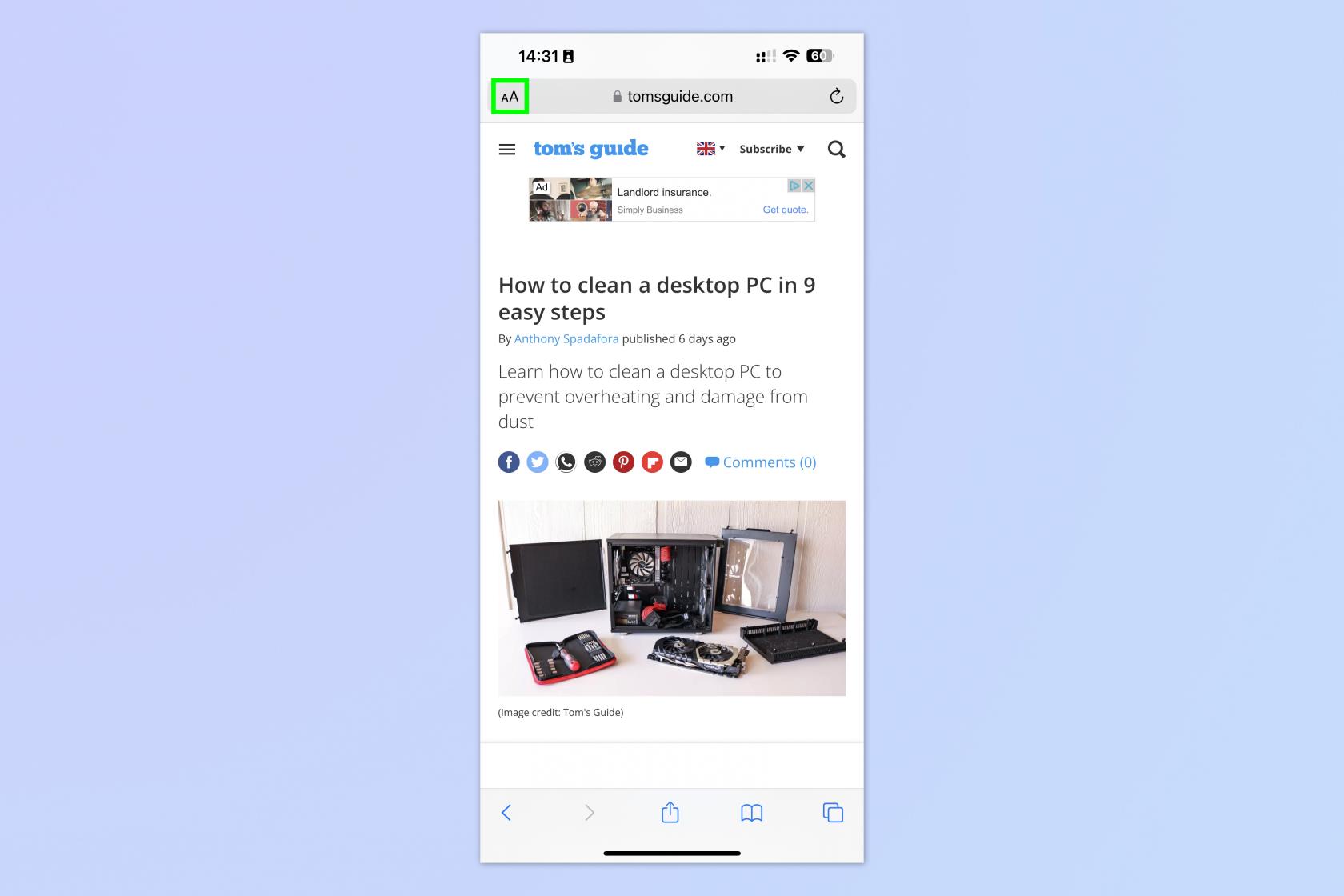iOS Safari リーダー モードの使用方法