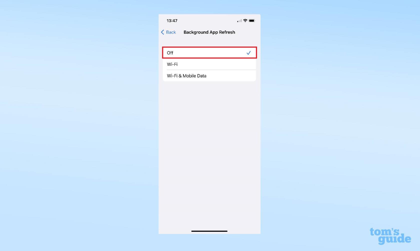 iPhoneのバックグラウンド更新をオフにする方法