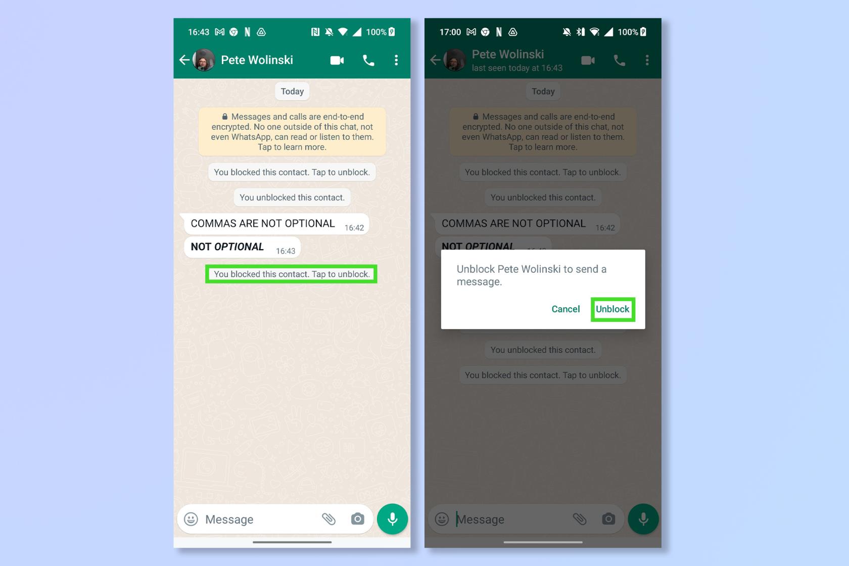 WhatsAppでブロックを解除する方法