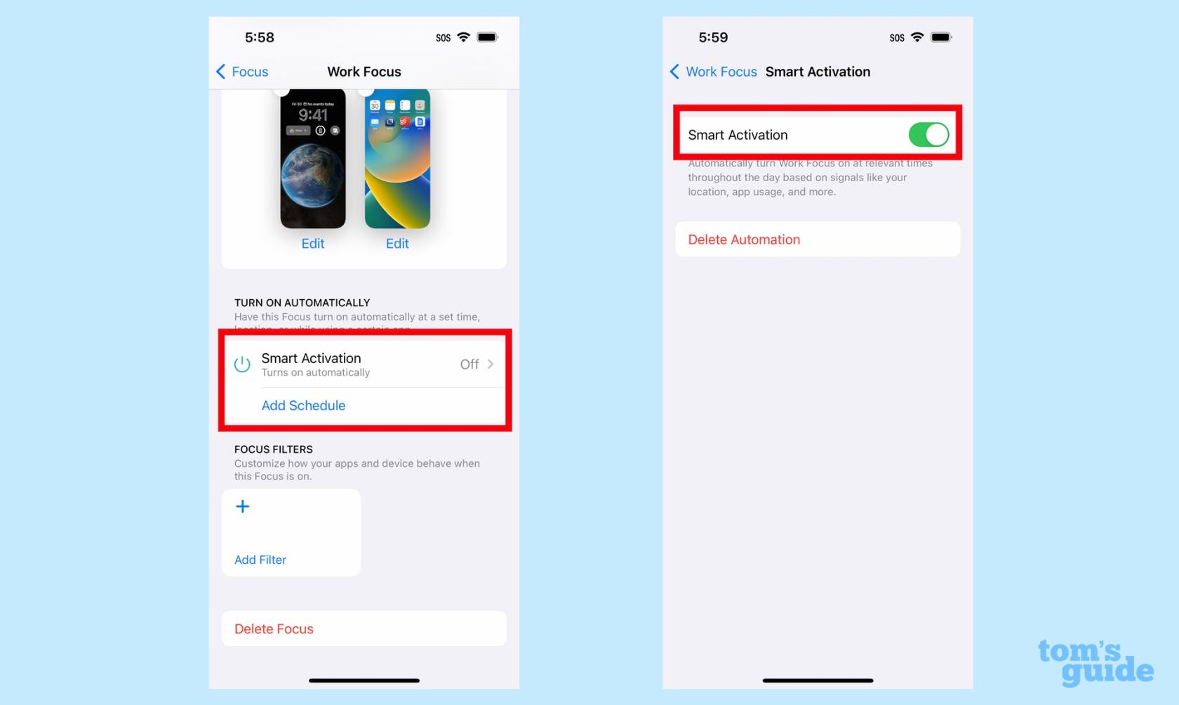 iOS 16 で iPhone にフォーカス モードを設定する方法