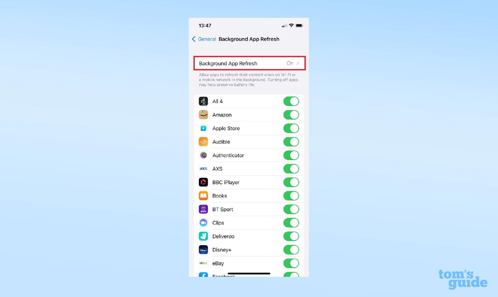 iPhoneのバックグラウンド更新をオフにする方法