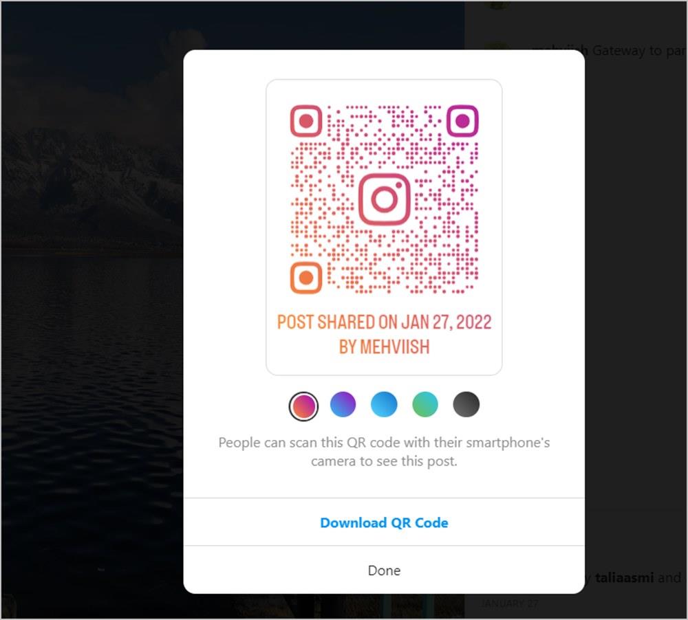 Instagramプロフィール、リール、投稿用のQRコードを作成する方法