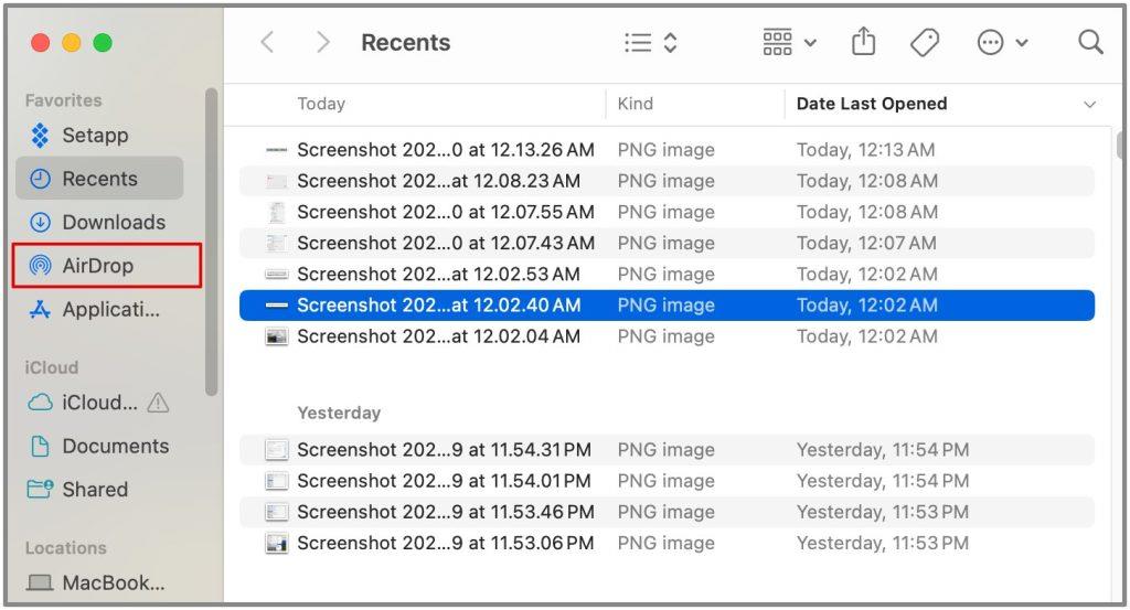 MacBookでAirDropを使用する方法