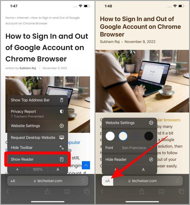 iPhone、iPad、Mac の Safari でリーダービュー (モード) を有効にする方法
