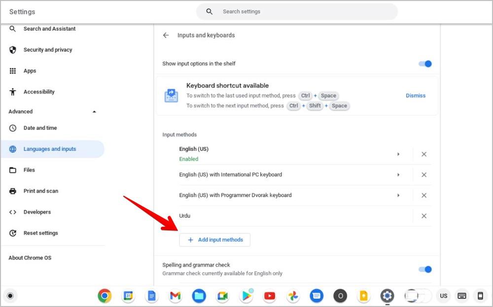 Chromebook システムとキーボード言語を変更する方法