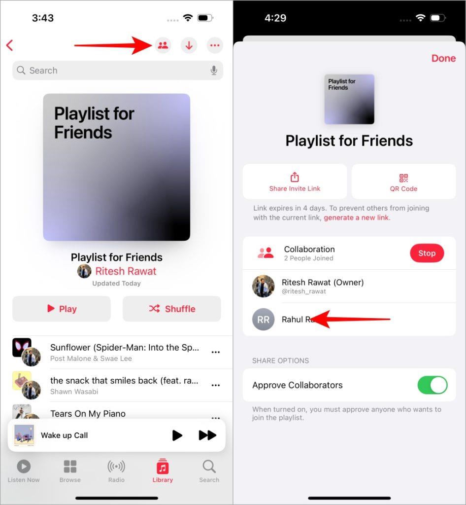 Apple Musicでコラボプレイリストを作成する方法
