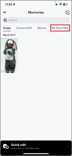 SnapchatでMy Eyes Onlyのパスコードを変更する方法