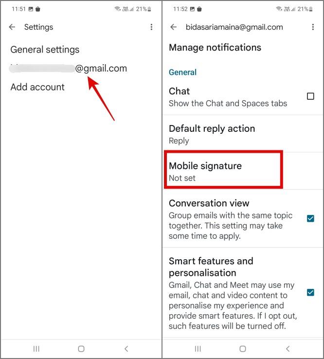 ウェブ、Android、iOS の Gmail に署名を追加する方法
