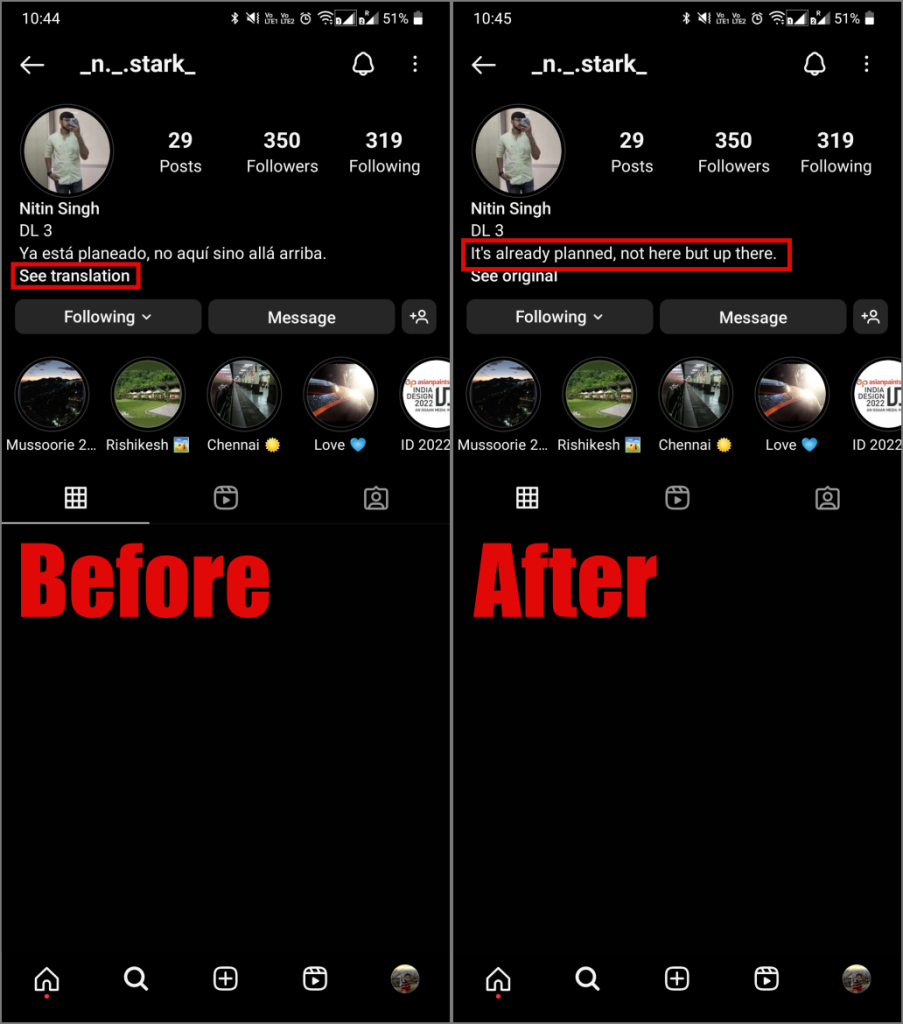 Instagramのストーリー、キャプション、コメント、自己紹介を翻訳する方法