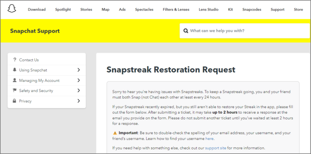 Snapchatでスナップストリークを復元する方法