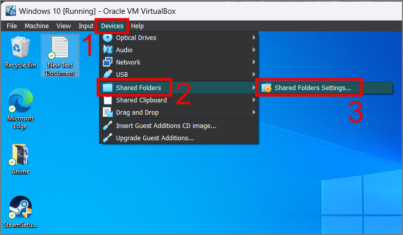 VirtualBoxで共有フォルダーを作成する方法