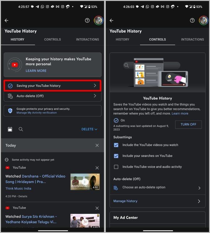 YouTube で検索履歴と再生履歴を一時停止する方法