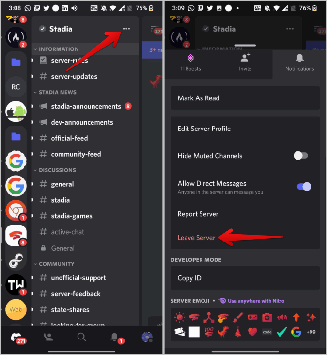 デスクトップとモバイルの Discord でサーバーを退会または削除する方法
