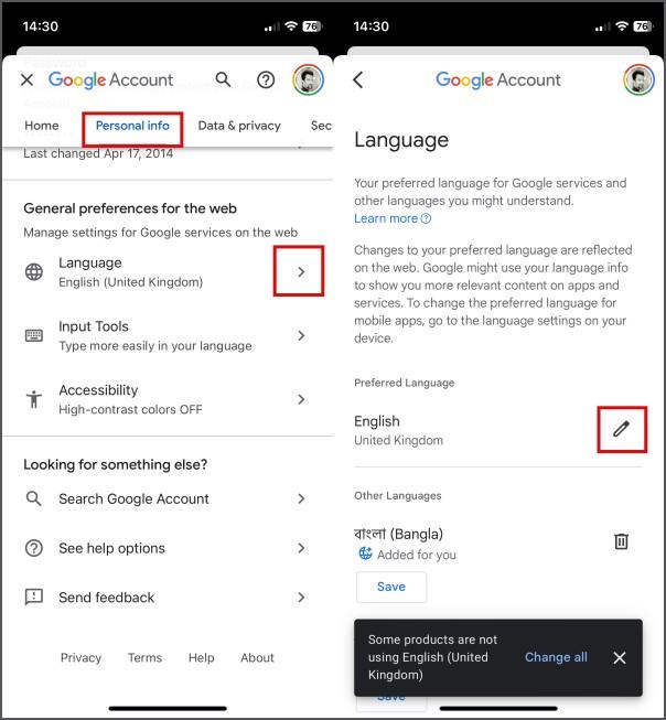 Googleアカウントの言語を変更する方法