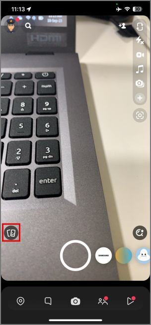 Snapchatで目だけを使う方法