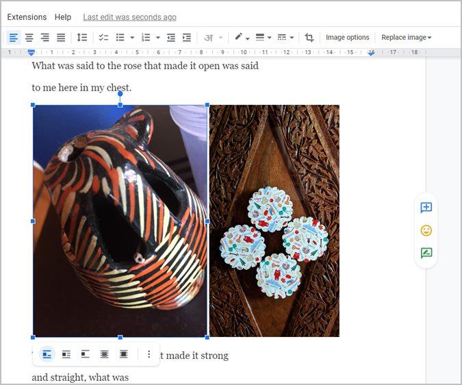 Google ドキュメントで 2 つの写真を並べて配置する 3 つの方法
