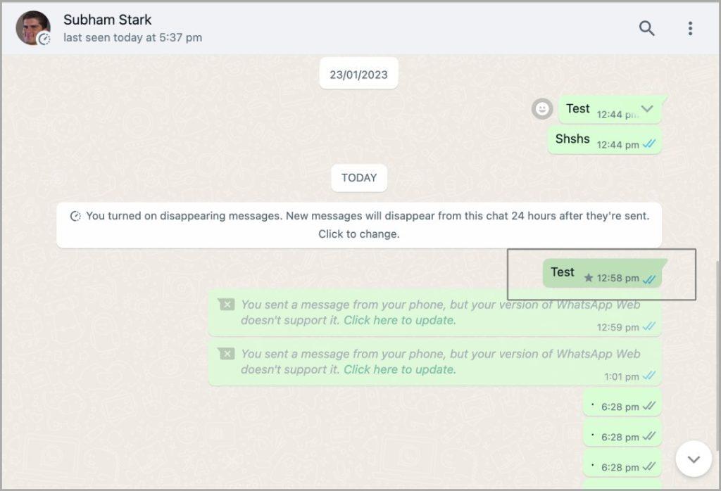 WhatsApp Web およびモバイル上のスター付きメッセージはどこにありますか