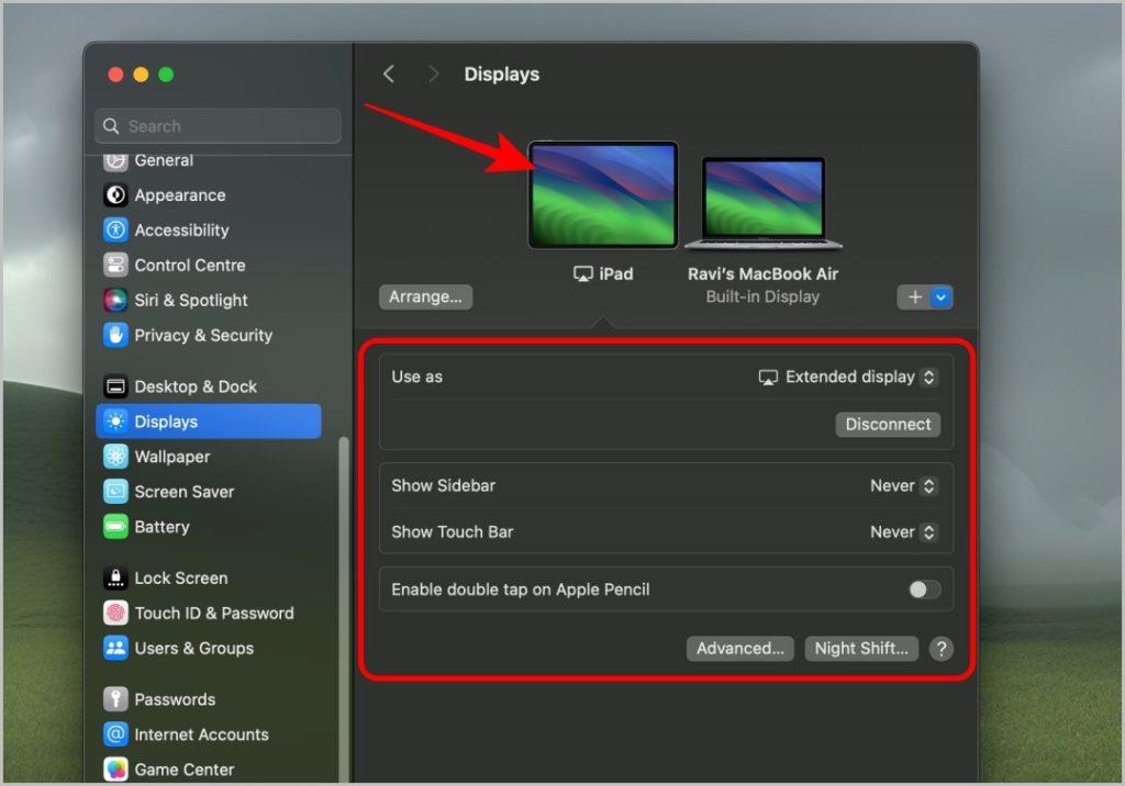 Sidecar を使用して iPad を Mac のセカンド スクリーンとして使用する方法